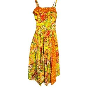 Cowgirls in Paris vintage retro handmade yellow floral polka dot maxi dress 8